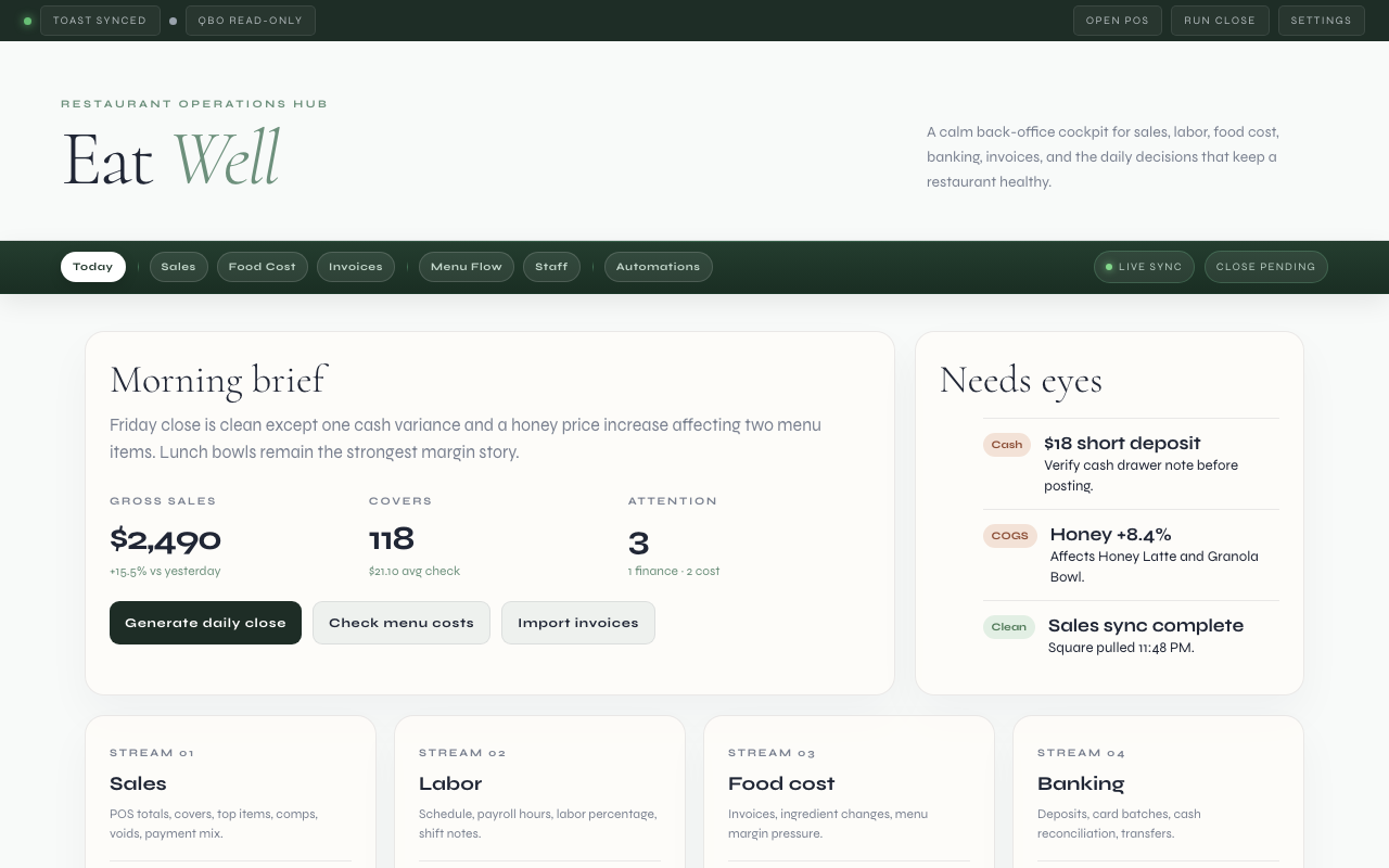 Restaurant OS — Operator Dashboard